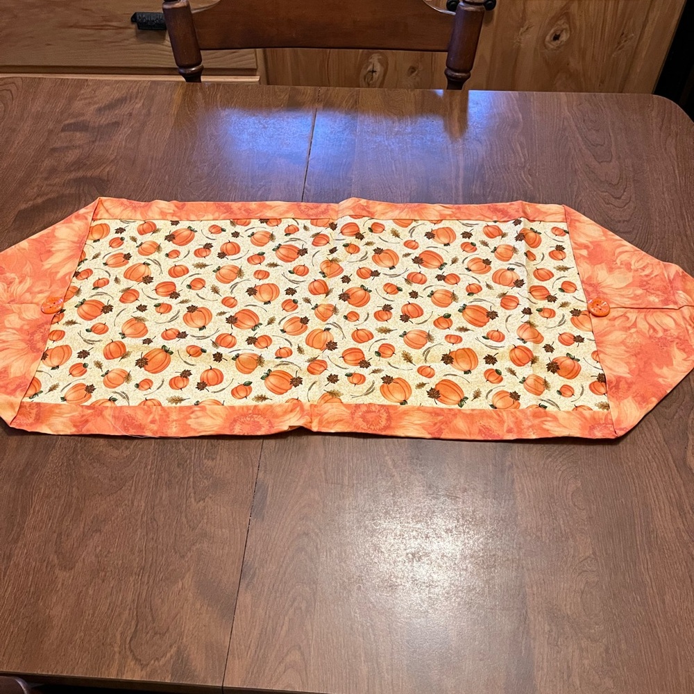 Handmade table runner pumpkin design